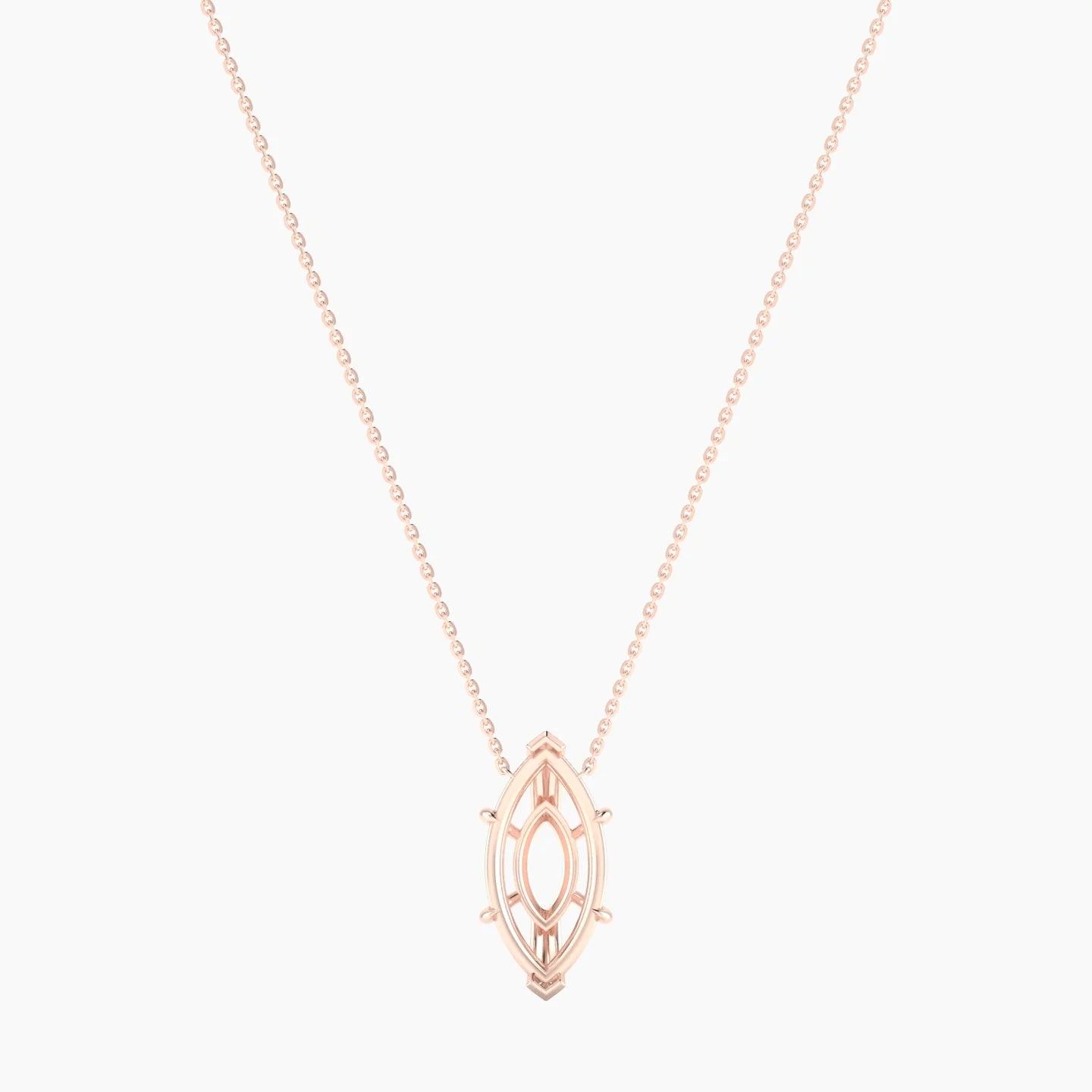Solitaire | 18k Rose Gold 5-7.99 ct Marquise Cut Pendant Setting