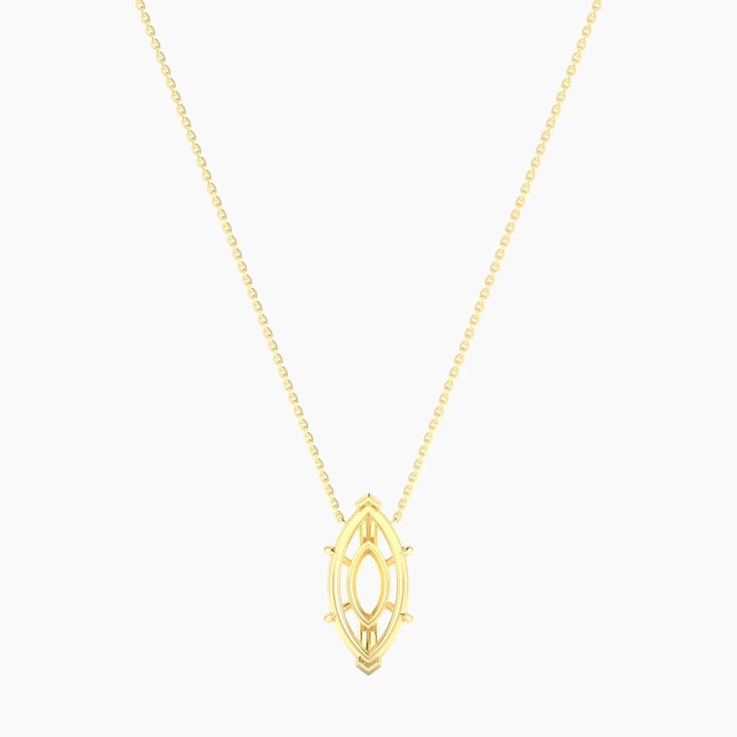 Solitaire | 18k Yellow Gold 5-7.99 ct Marquise Cut Pendant Setting
