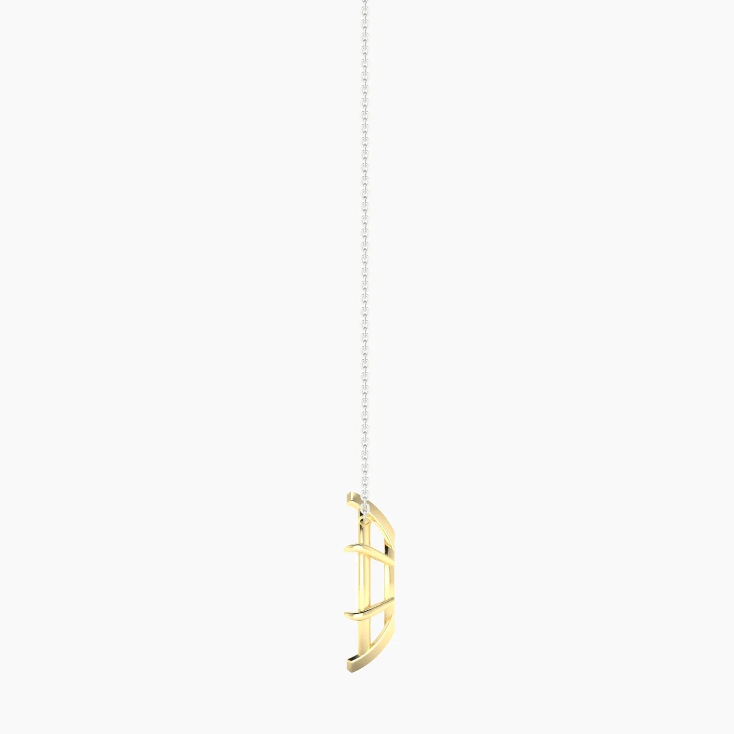 Solitaire | 18k White & Yellow Gold 5-7.99 ct Marquise Cut Pendant Setting