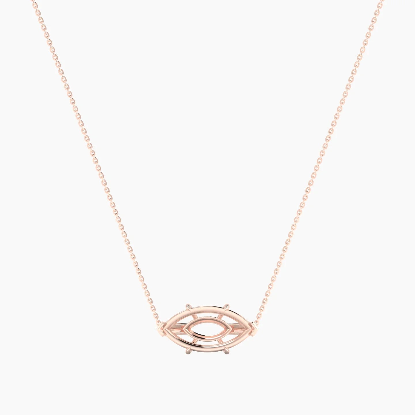 Solitaire | 18k Rose Gold 5-7.99 ct Marquise Cut Pendant Setting