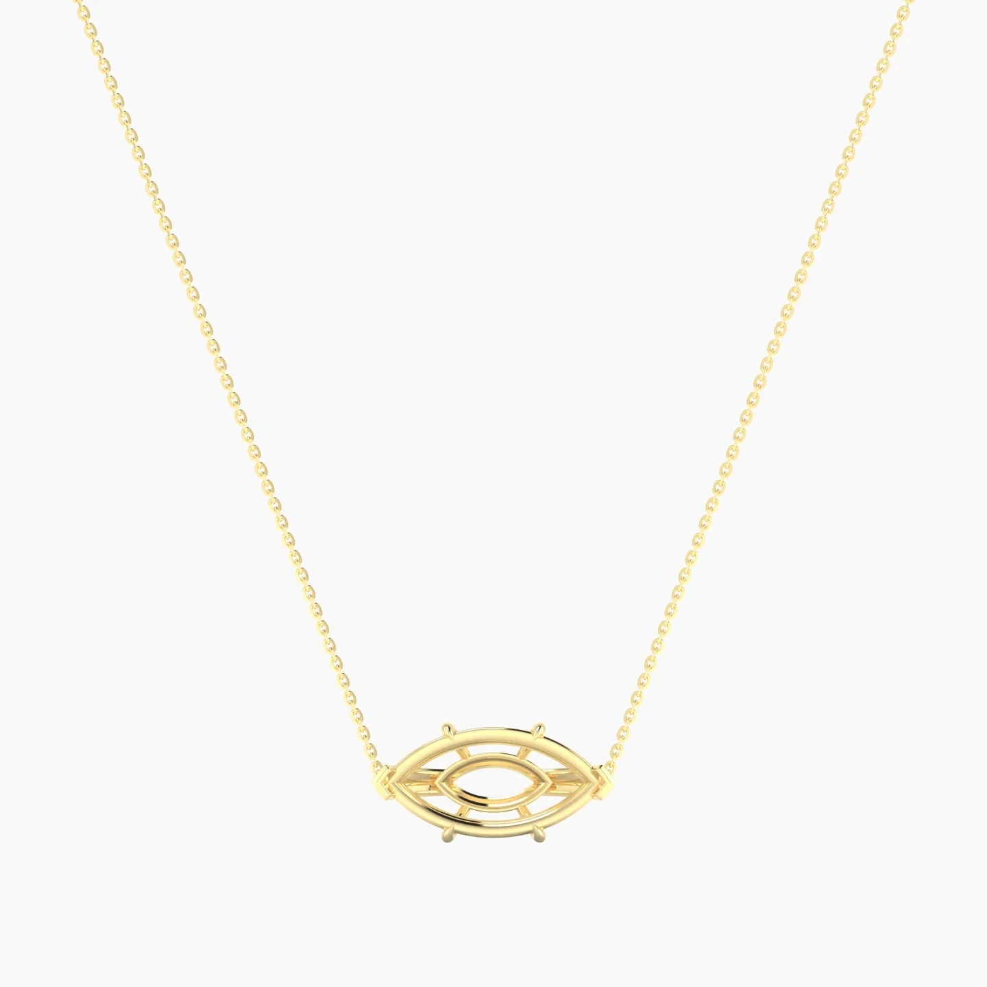 Solitaire | 18k Yellow Gold 5-7.99 ct Marquise Cut Pendant Setting
