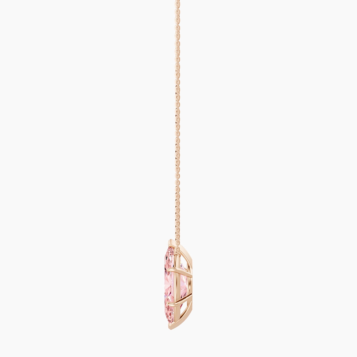 Solitaire | 18k Rose Gold 5 ct Pink Lab Diamond Marquise Pendant