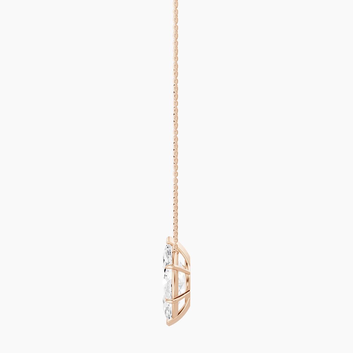 Solitaire | 18k Rose Gold 5 ct White Lab Diamond Marquise Pendant