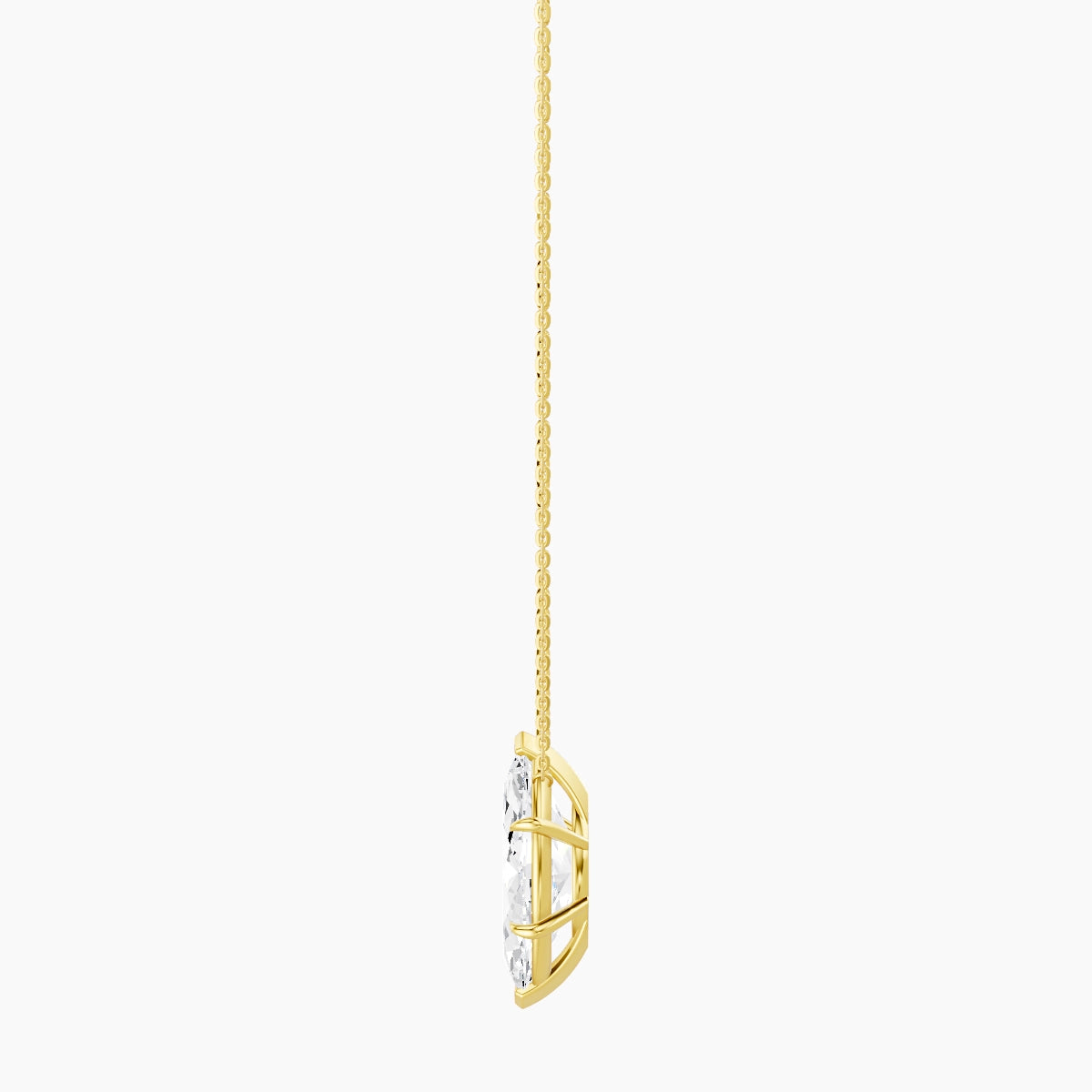 Solitaire | 18k Yellow Gold 5 ct White Lab Diamond Marquise Pendant