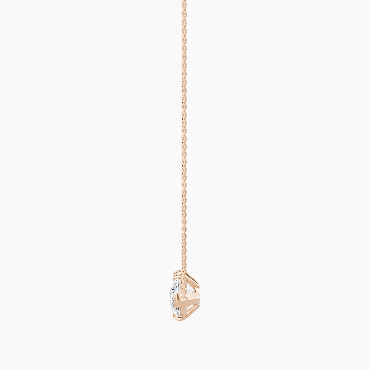 Solitaire | 18k Rose Gold 5 ct White Lab Diamond Marquise Pendant