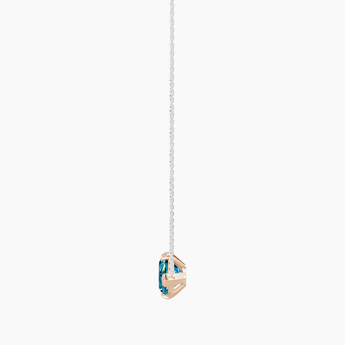 Solitaire | 18k White & Rose Gold 5 ct Blue Lab Diamond Marquise Pendant