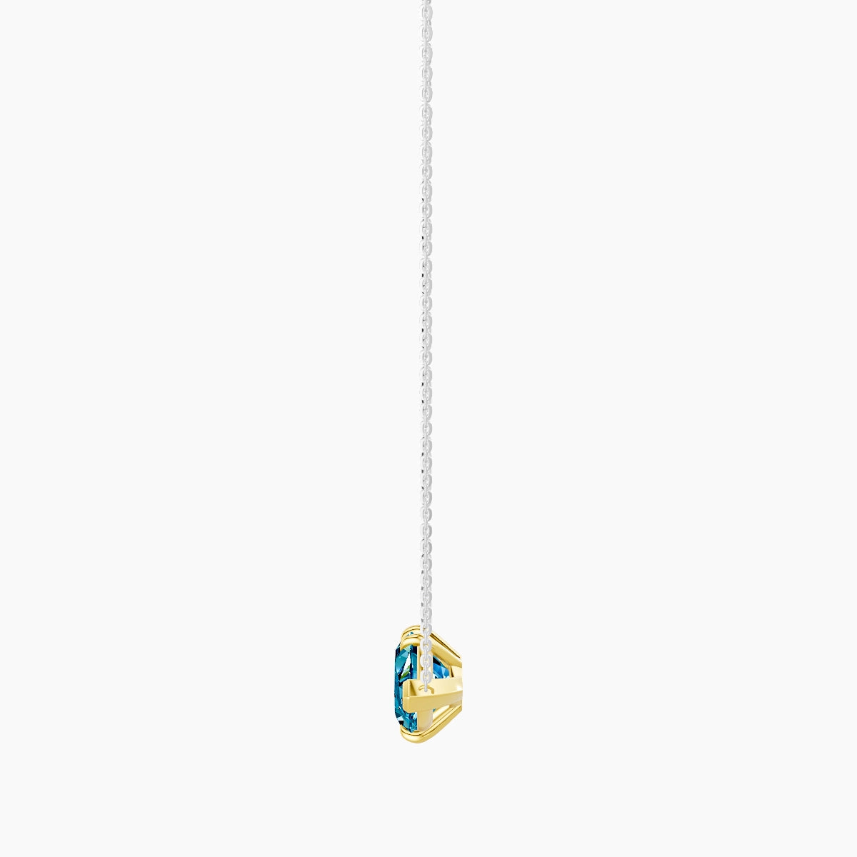 Solitaire | 18k White & Yellow Gold 5 ct Blue Lab Diamond Marquise Pendant