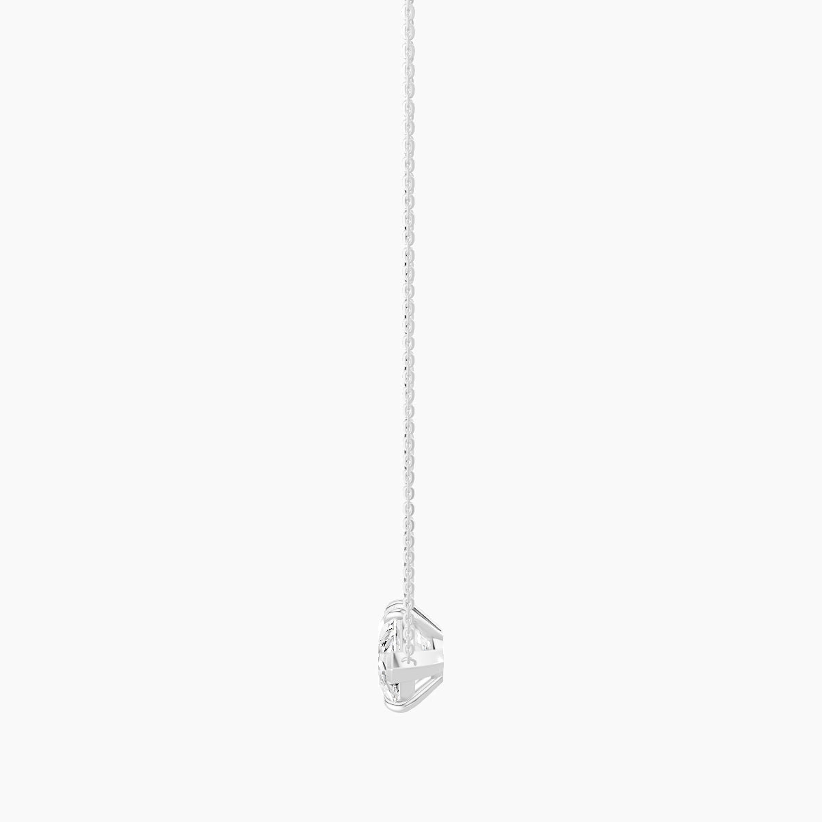 Solitaire | 18k White Gold 5 ct White Lab Diamond Marquise Pendant