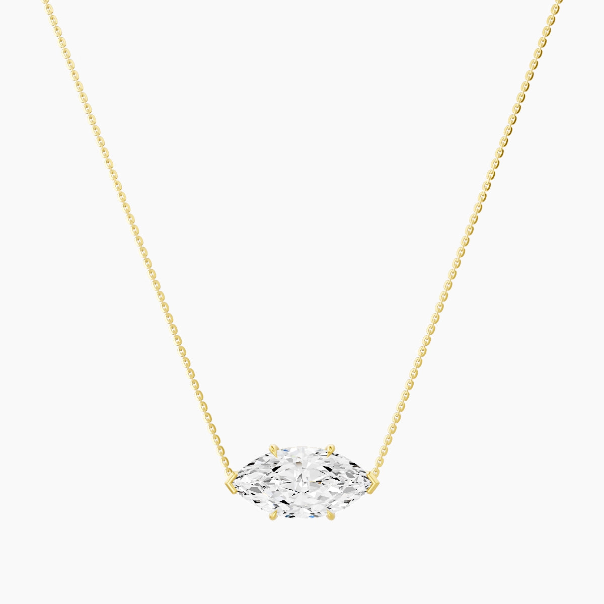 Solitaire | 18k Yellow Gold 5 ct White Lab Diamond Marquise Pendant