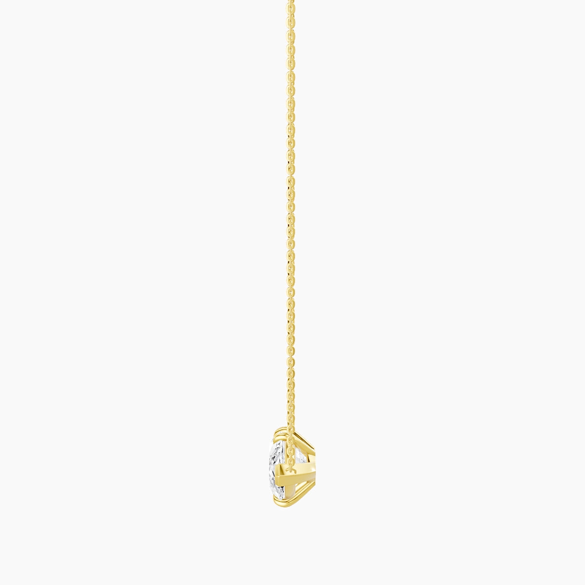 Solitaire | 18k Yellow Gold 5 ct White Lab Diamond Marquise Pendant