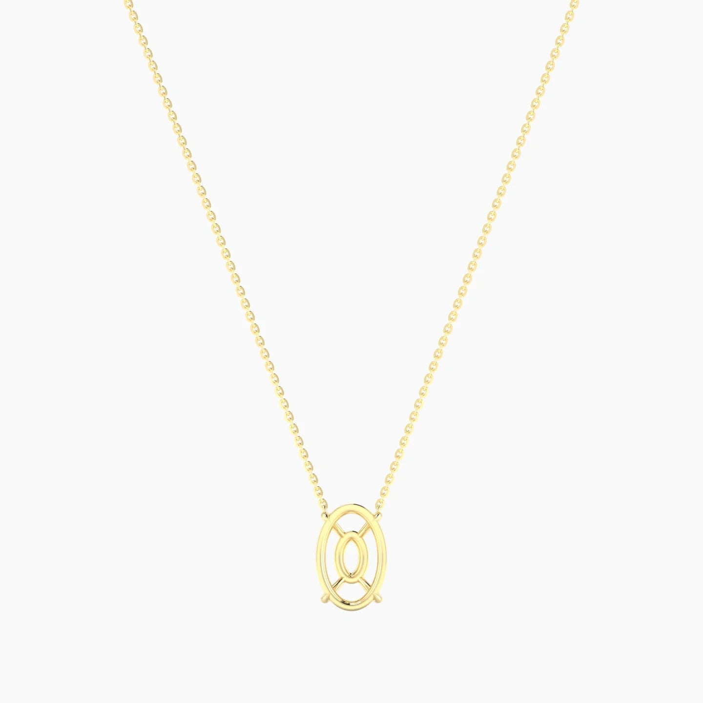 Solitaire | 18k Yellow Gold 3-4.99 ct Oval Cut Pendant Setting