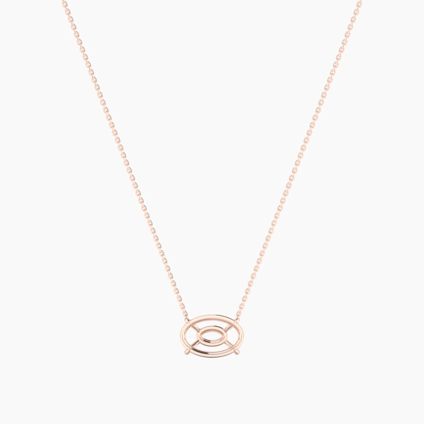 Solitaire | 18k Rose Gold 3-4.99 ct Oval Cut Pendant Setting