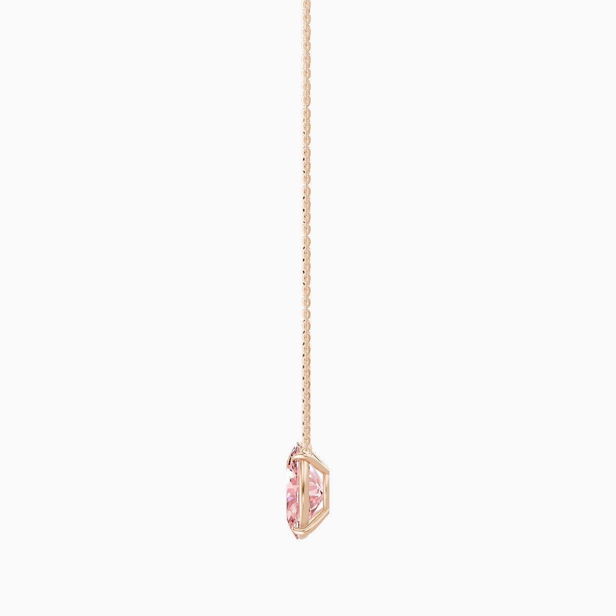 Solitaire | 18k Rose Gold 3 ct Pink Lab Diamond Oval Pendant