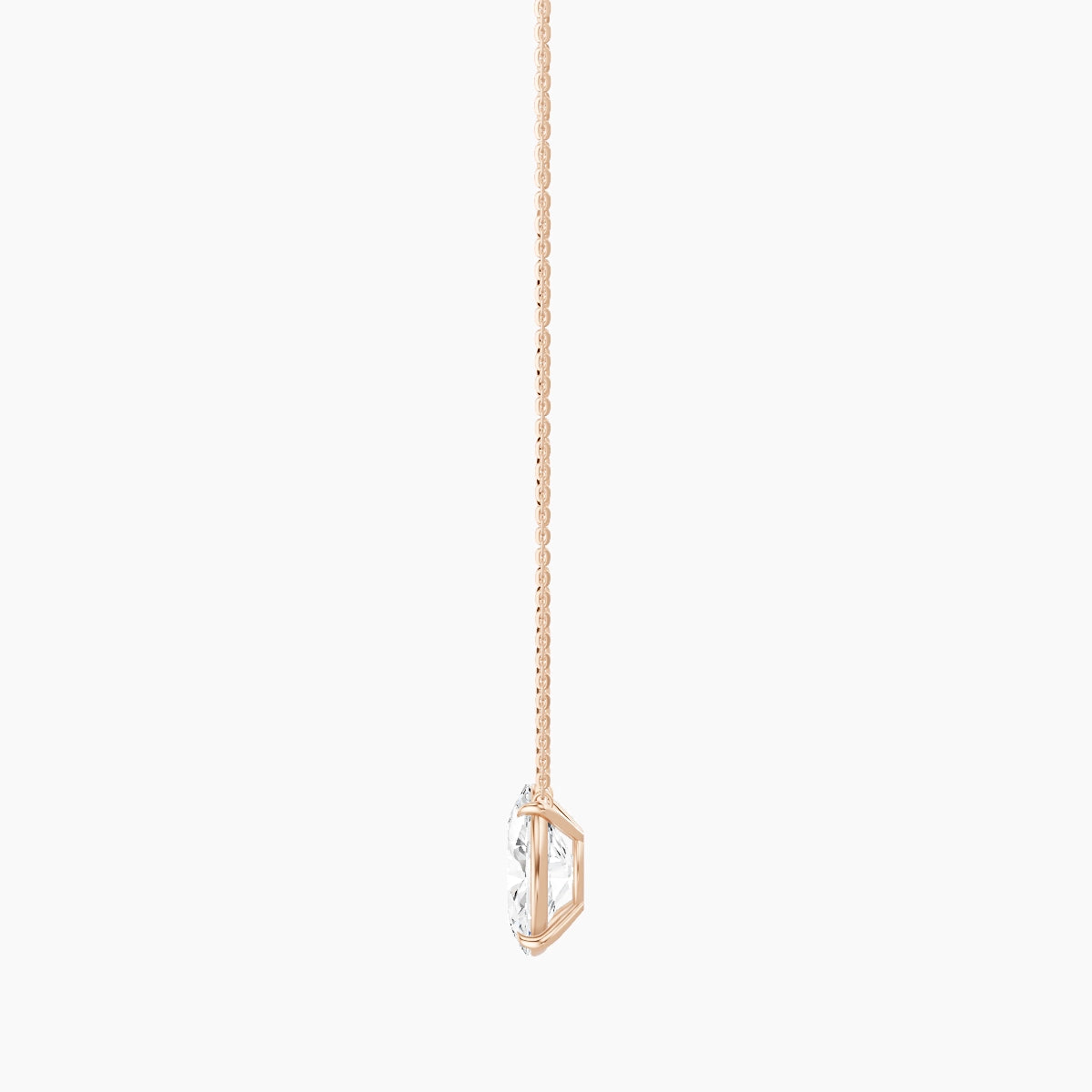 Solitaire | 18k Rose Gold 3 ct White Lab Diamond Oval Pendant