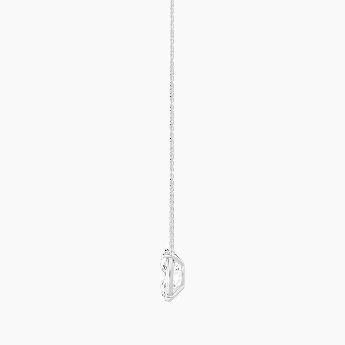 Solitaire | 18k White Gold 3 ct White Lab Diamond Oval Pendant