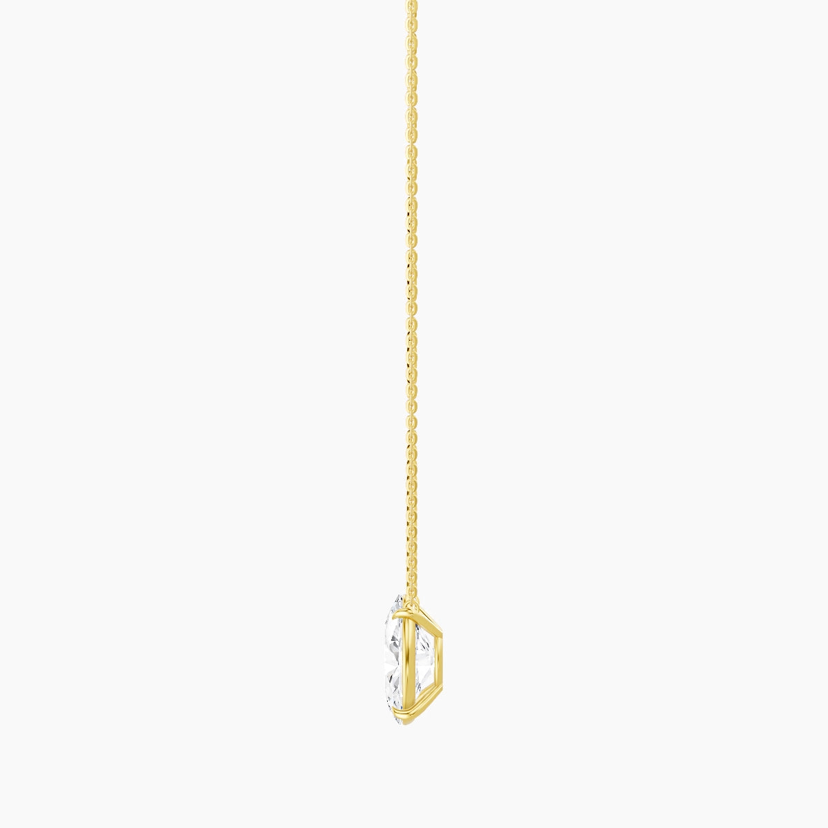 Solitaire | 18k Yellow Gold 3 ct White Lab Diamond Oval Pendant