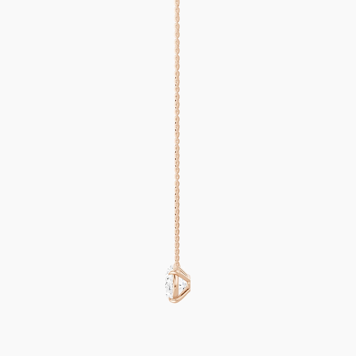Solitaire | 18k Rose Gold 3 ct White Lab Diamond Oval Pendant