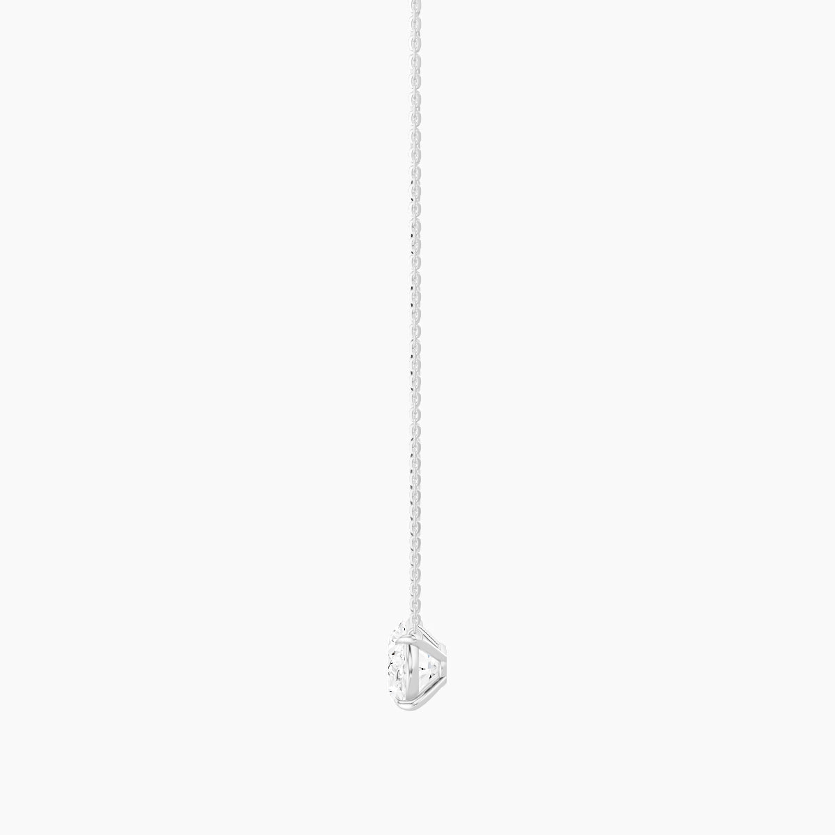 Solitaire | 18k White Gold 3 ct White Lab Diamond Oval Pendant
