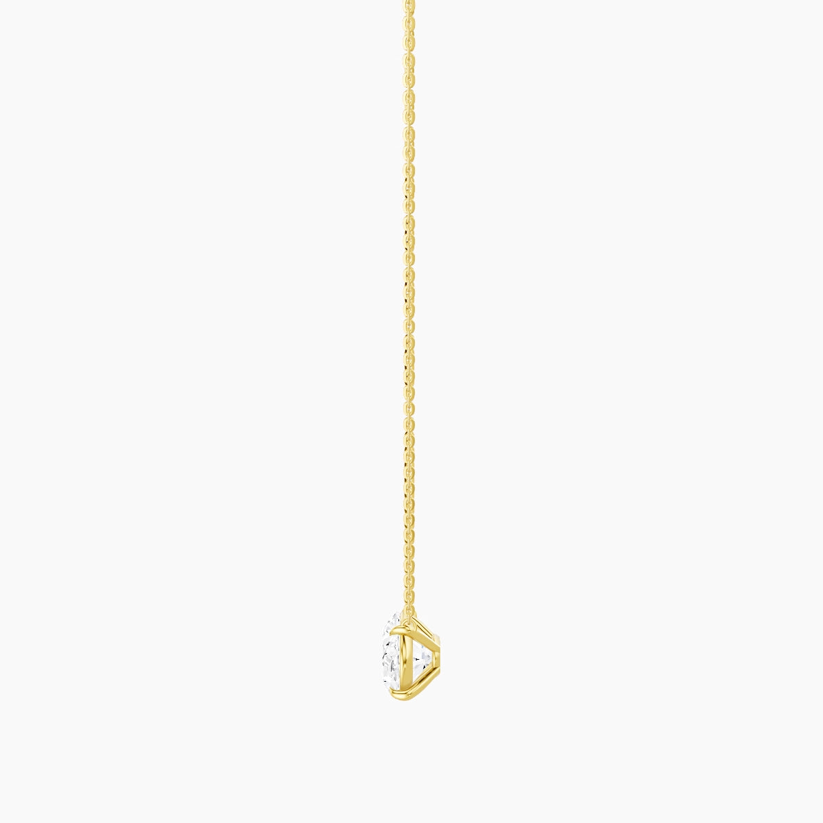 Solitaire | 18k Yellow Gold 3 ct White Lab Diamond Oval Pendant