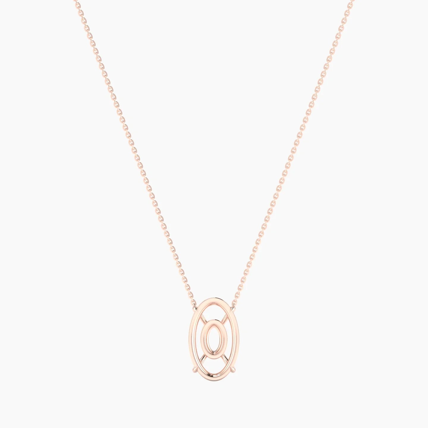 Solitaire | 18k Rose Gold 5-7.99 ct Oval Cut Pendant Setting