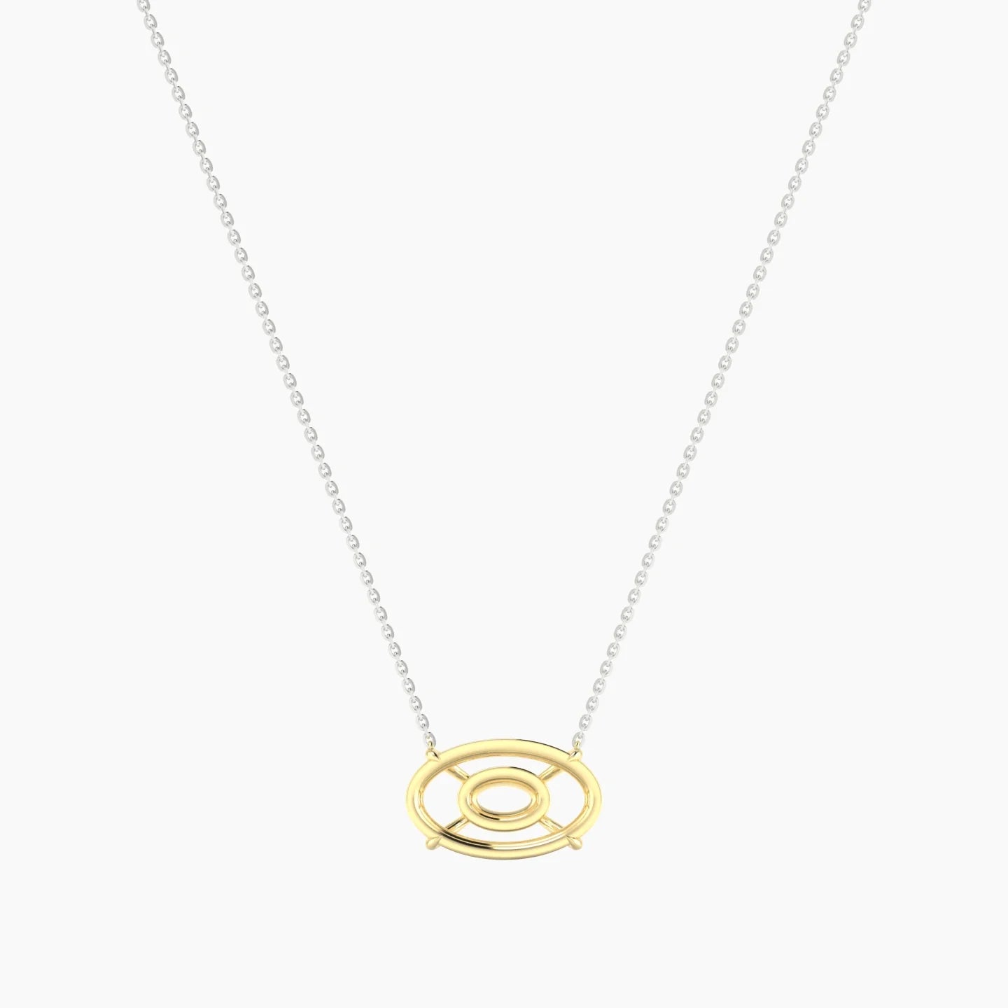 Solitaire | 18k White & Yellow Gold 5-7.99 ct Oval Cut Pendant Setting