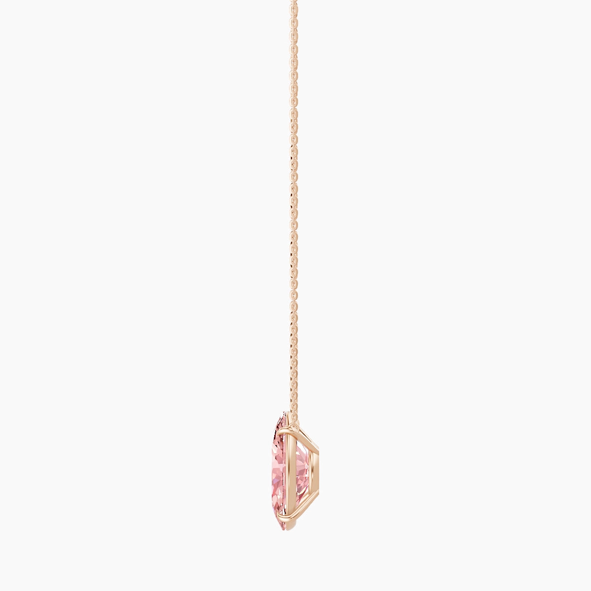 Solitaire | 18k Rose Gold 5 ct Pink Lab Diamond Oval Pendant