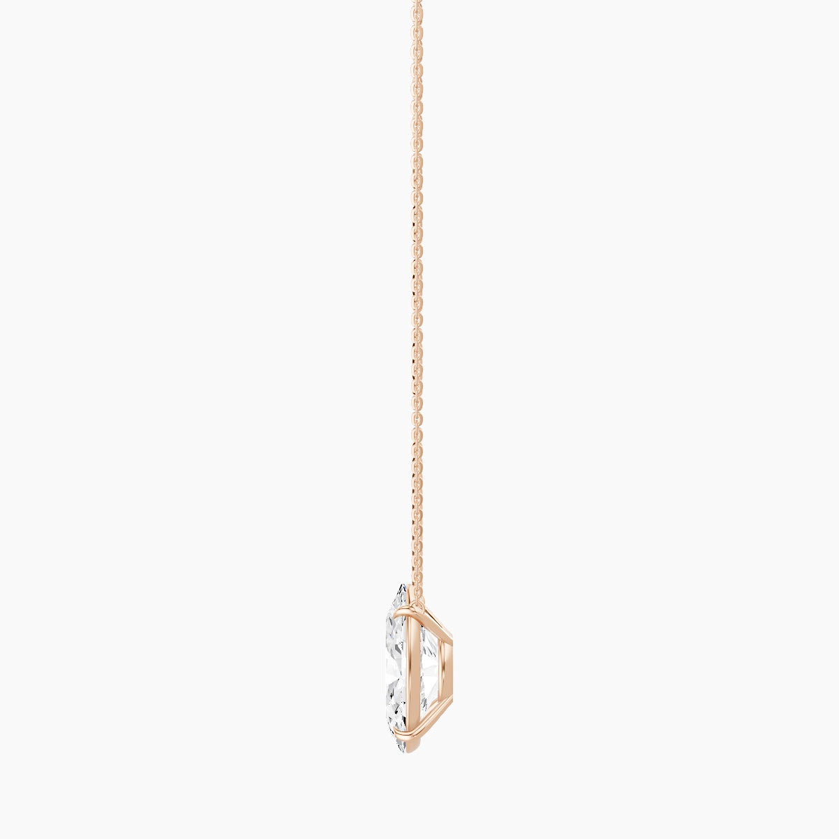 Solitaire | 18k Rose Gold 5 ct White Lab Diamond Oval Pendant