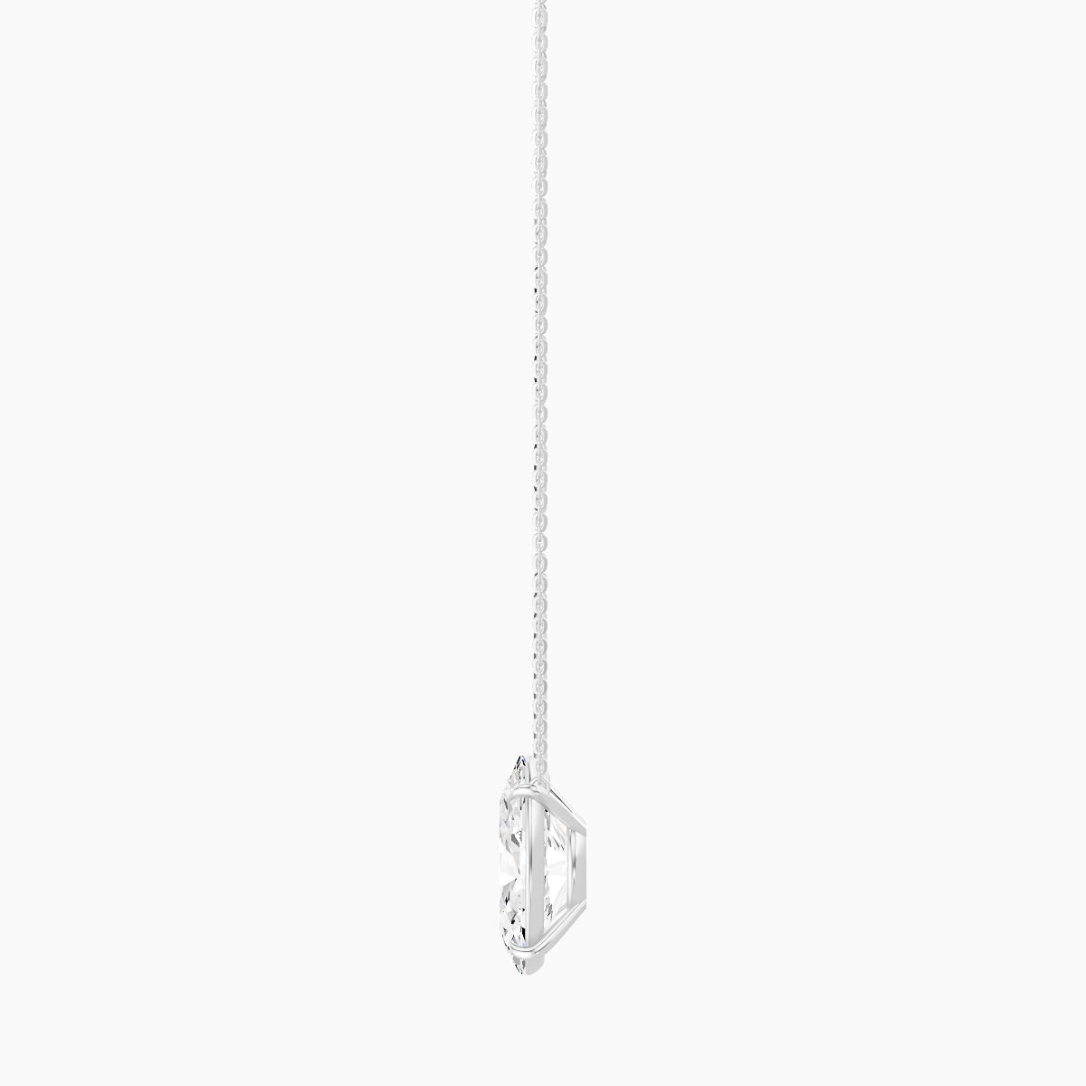 Solitaire | 18k White Gold 5 ct White Lab Diamond Oval Pendant