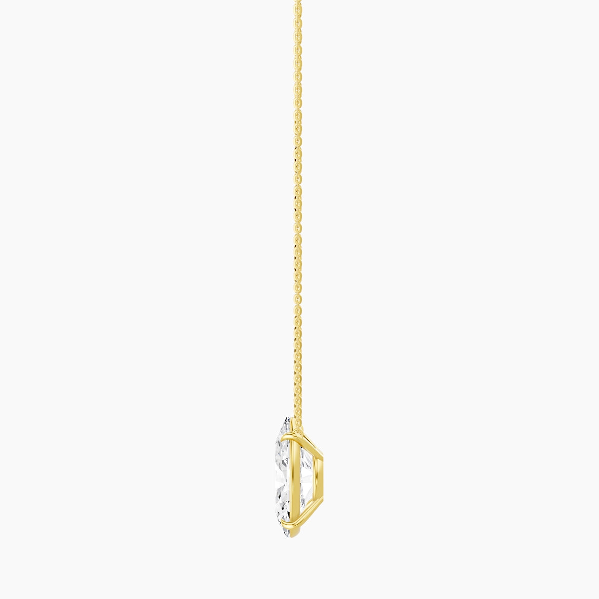 Solitaire | 18k Yellow Gold 5 ct White Lab Diamond Oval Pendant