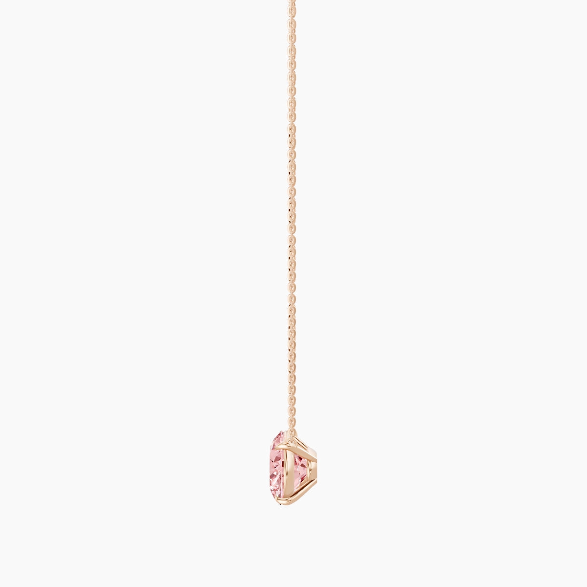 Solitaire | 18k Rose Gold 5 ct Pink Lab Diamond Oval Pendant