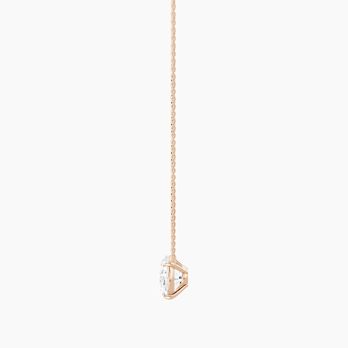Solitaire | 18k Rose Gold 5 ct White Lab Diamond Oval Pendant