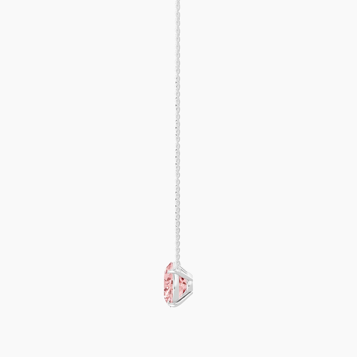 Solitaire | 18k White Gold 5 ct Pink Lab Diamond Oval Pendant