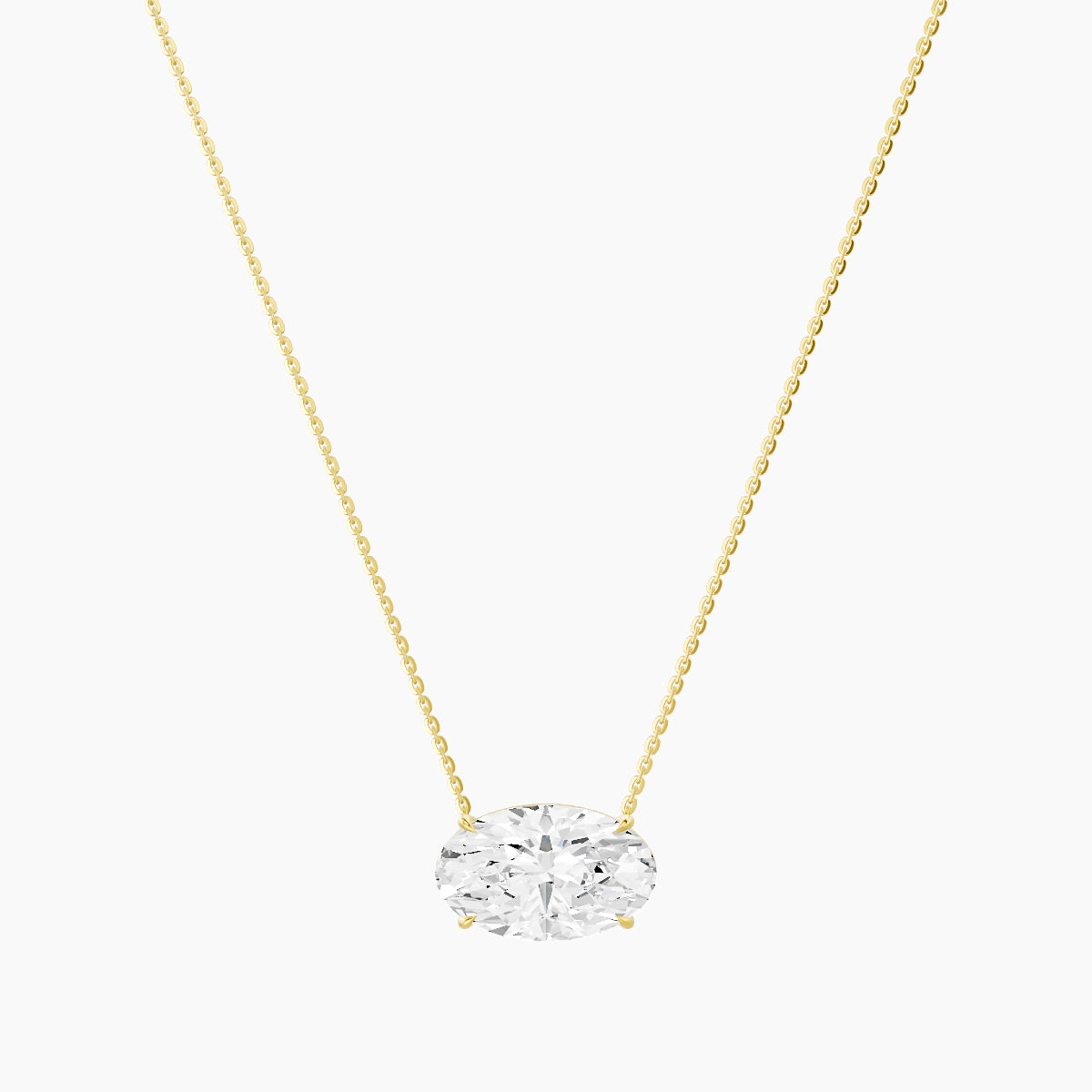 Solitaire | 18k Yellow Gold 5 ct White Lab Diamond Oval Pendant