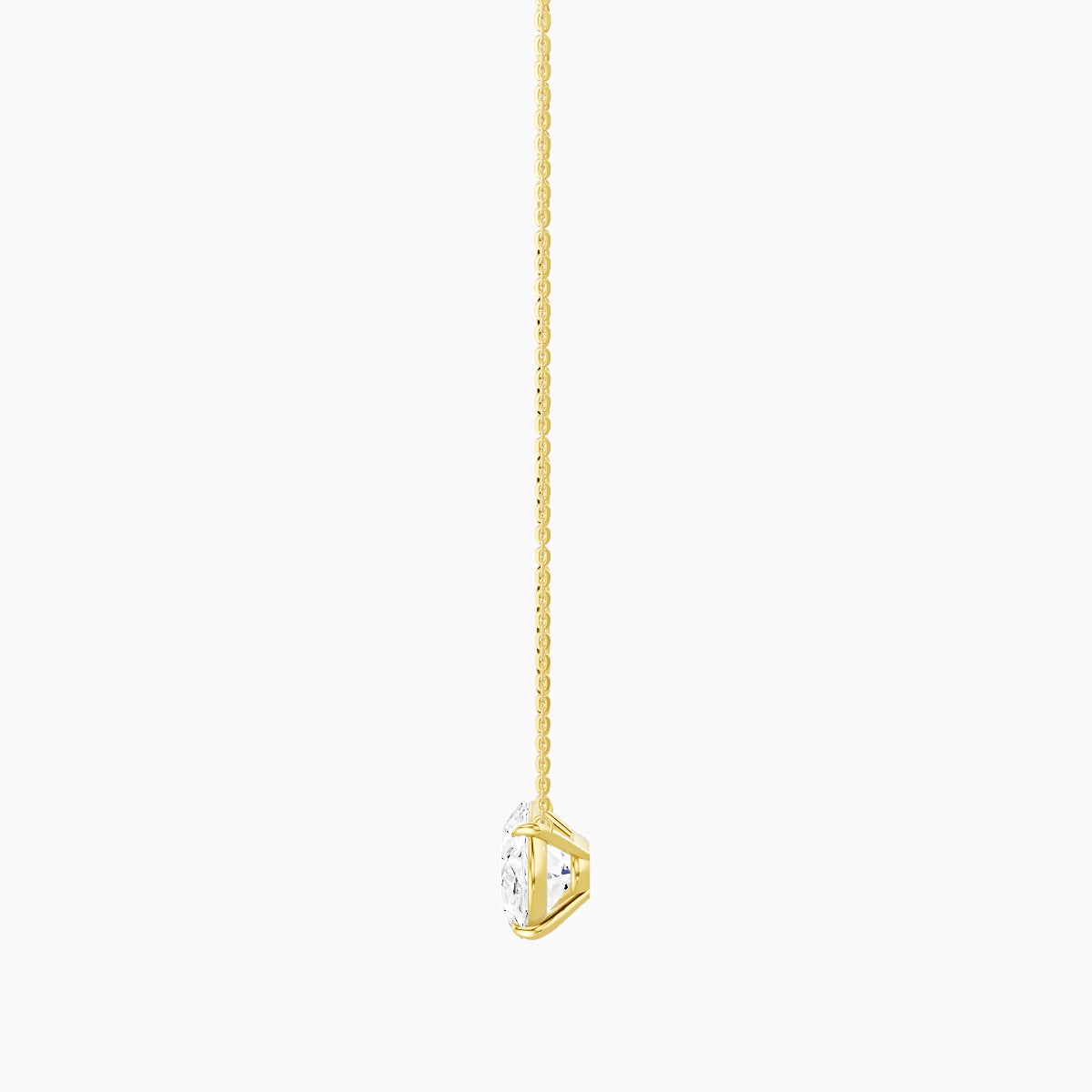 Solitaire | 18k Yellow Gold 5 ct White Lab Diamond Oval Pendant