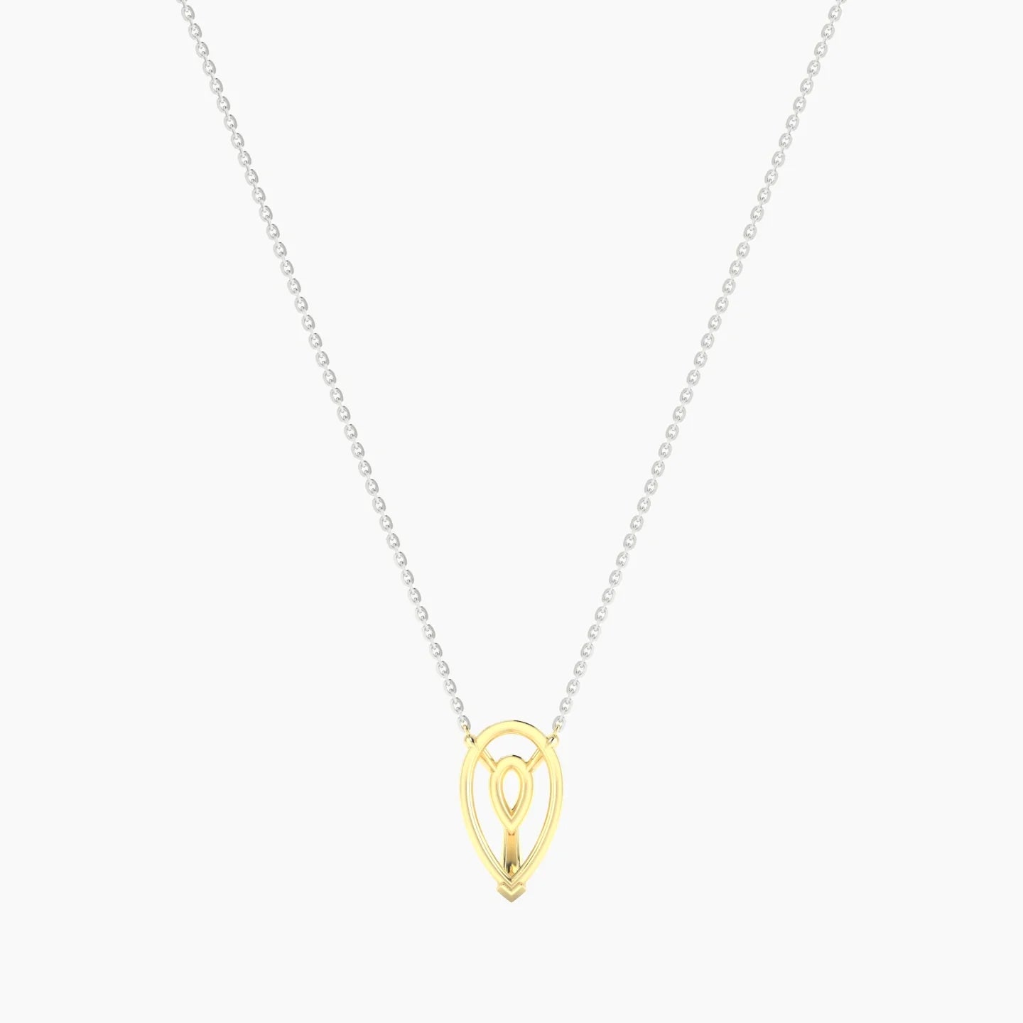 Solitaire | 18k White & Yellow Gold 3-4.99 ct Pear Cut Pendant Setting