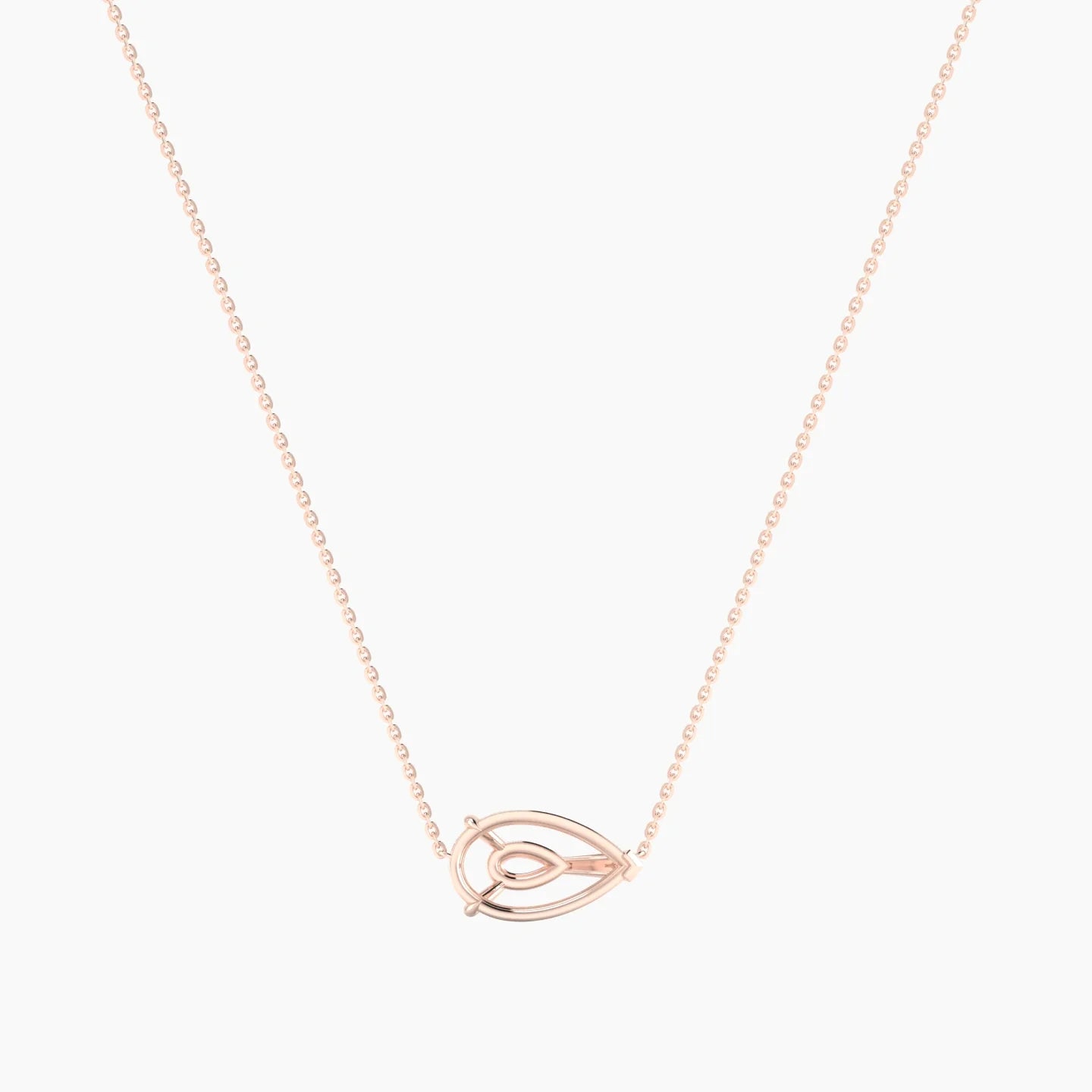 Solitaire | 18k Rose Gold 3-4.99 ct Pear Cut Pendant Setting