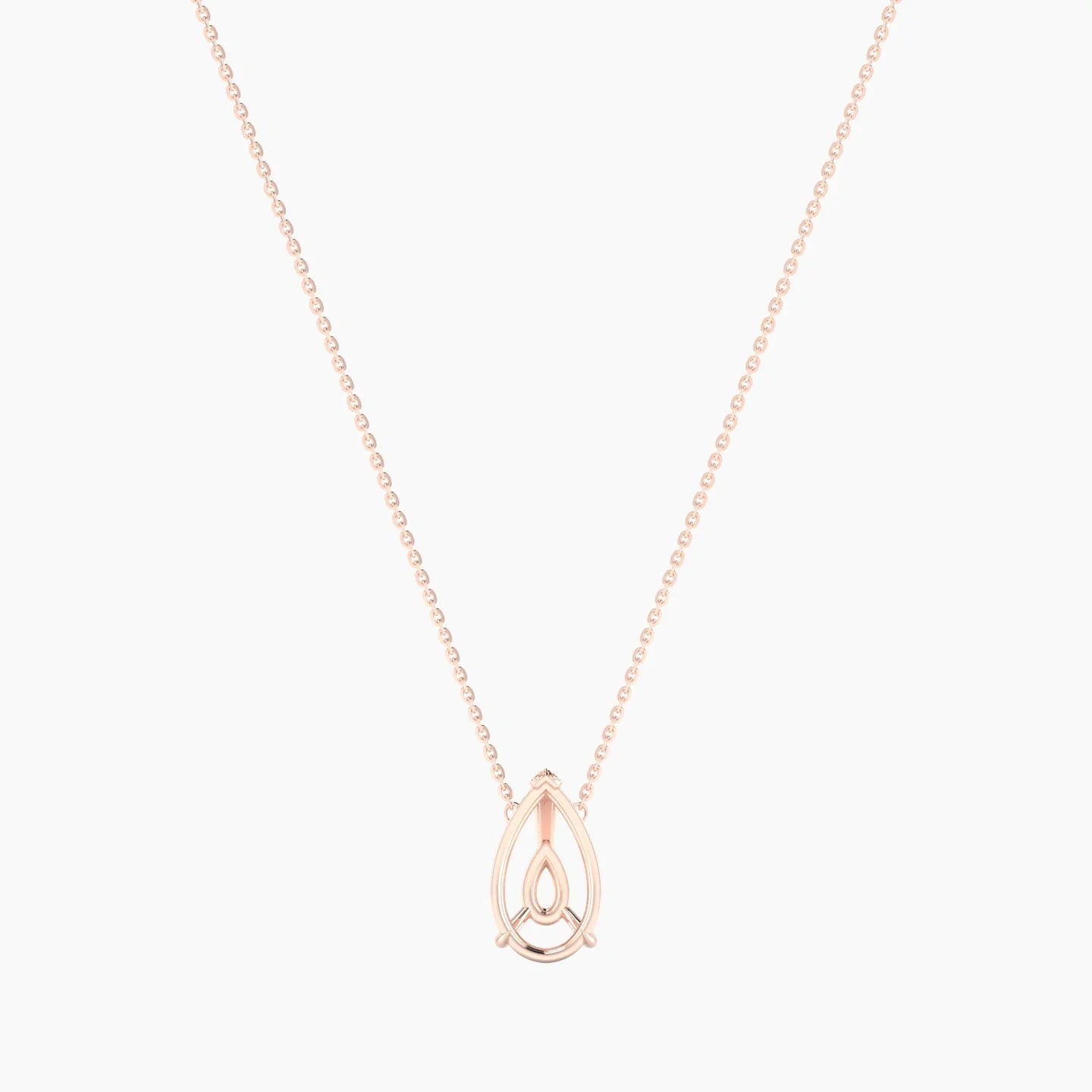 Solitaire | 18k Rose Gold 3-4.99 ct Pear Cut Pendant Setting