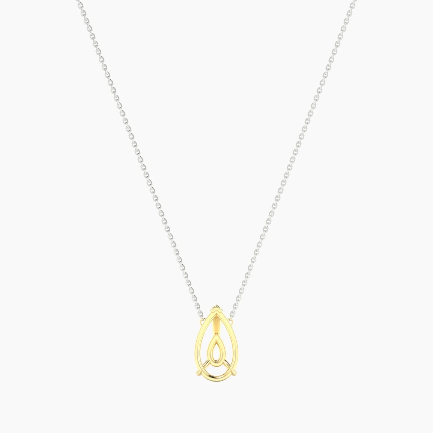 Solitaire | 18k White & Yellow Gold 3-4.99 ct Pear Cut Pendant Setting