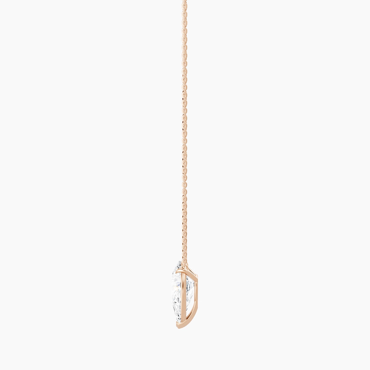 Solitaire | 18k Rose Gold 3 ct White Lab Diamond Pear Pendant