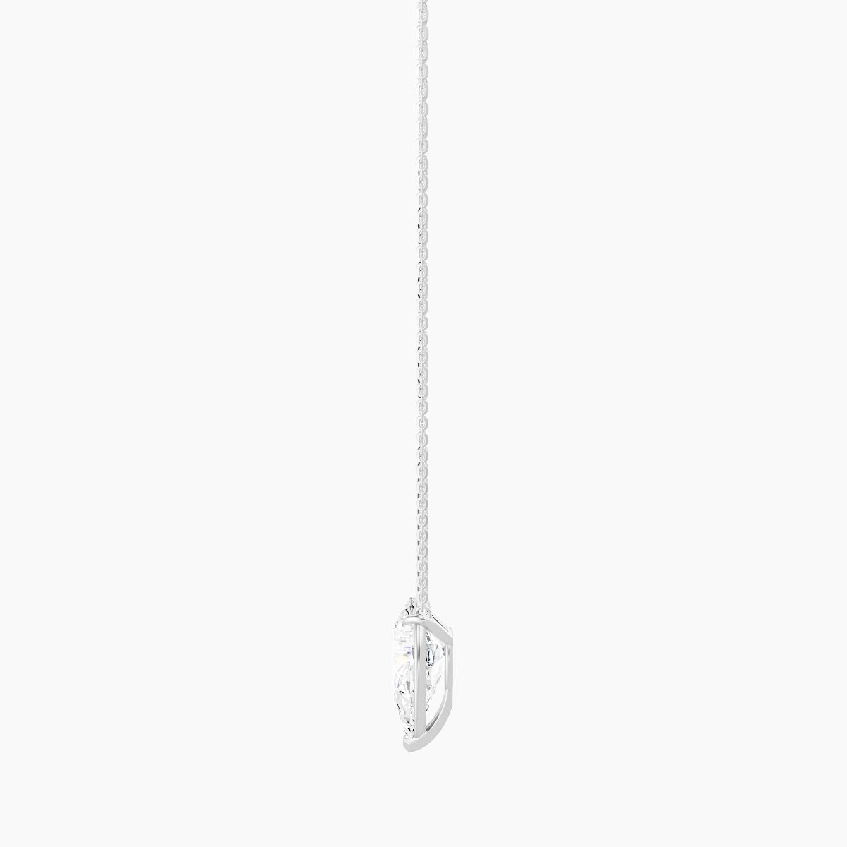 Solitaire | 18k White Gold 3 ct White Lab Diamond Pear Pendant