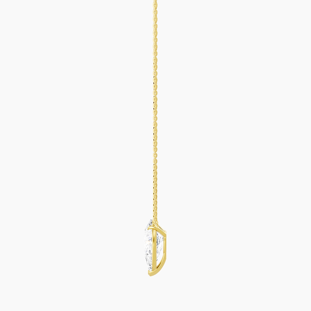 Solitaire | 18k Yellow Gold 3 ct White Lab Diamond Pear Pendant