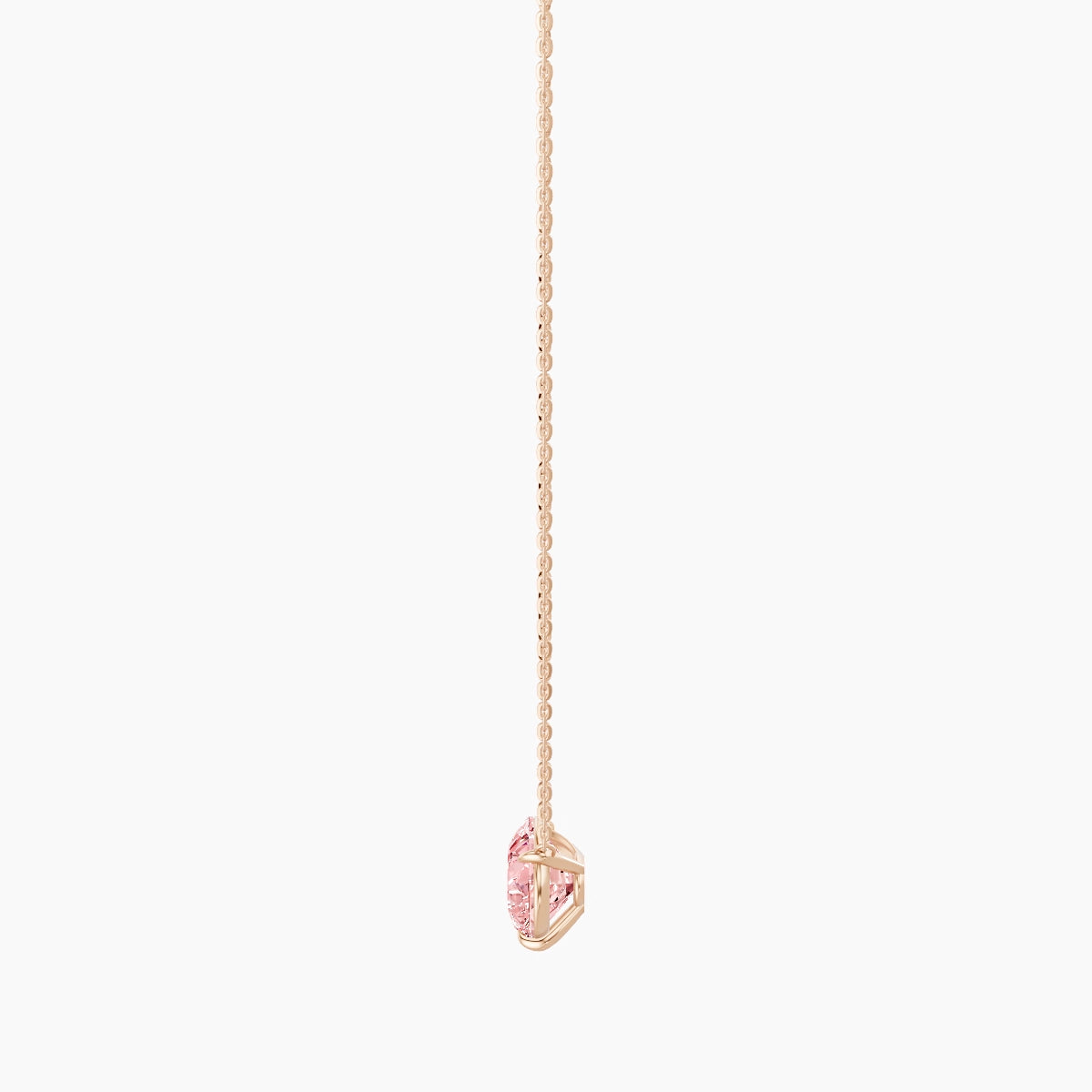 Solitaire | 18k Rose Gold 3 ct Pink Lab Diamond Pear Pendant