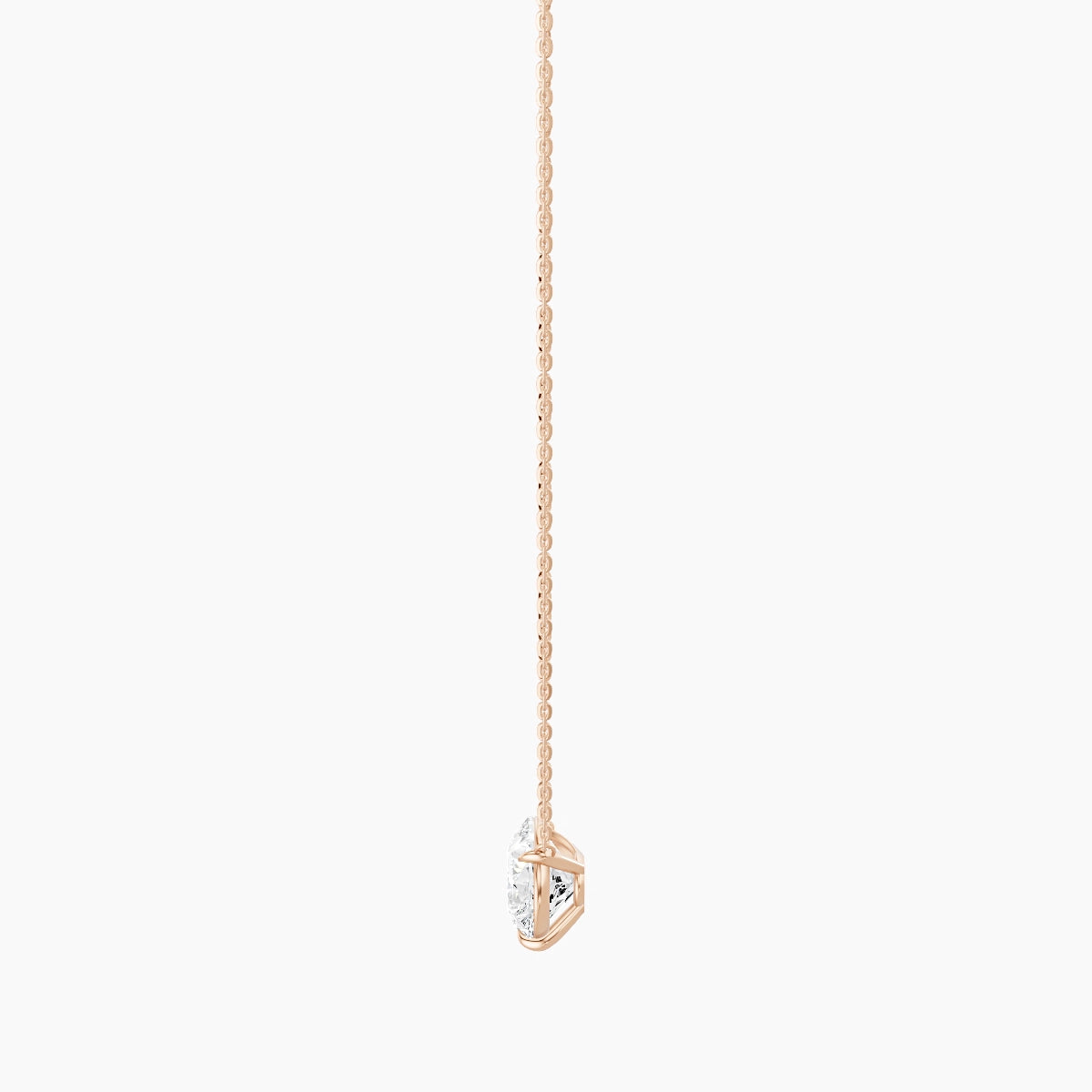 Solitaire | 18k Rose Gold 3 ct White Lab Diamond Pear Pendant
