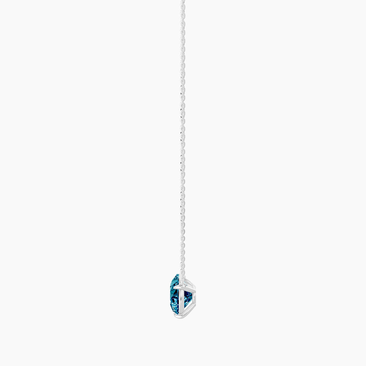 Solitaire | 18k White Gold 3 ct Blue Lab Diamond Pear Pendant