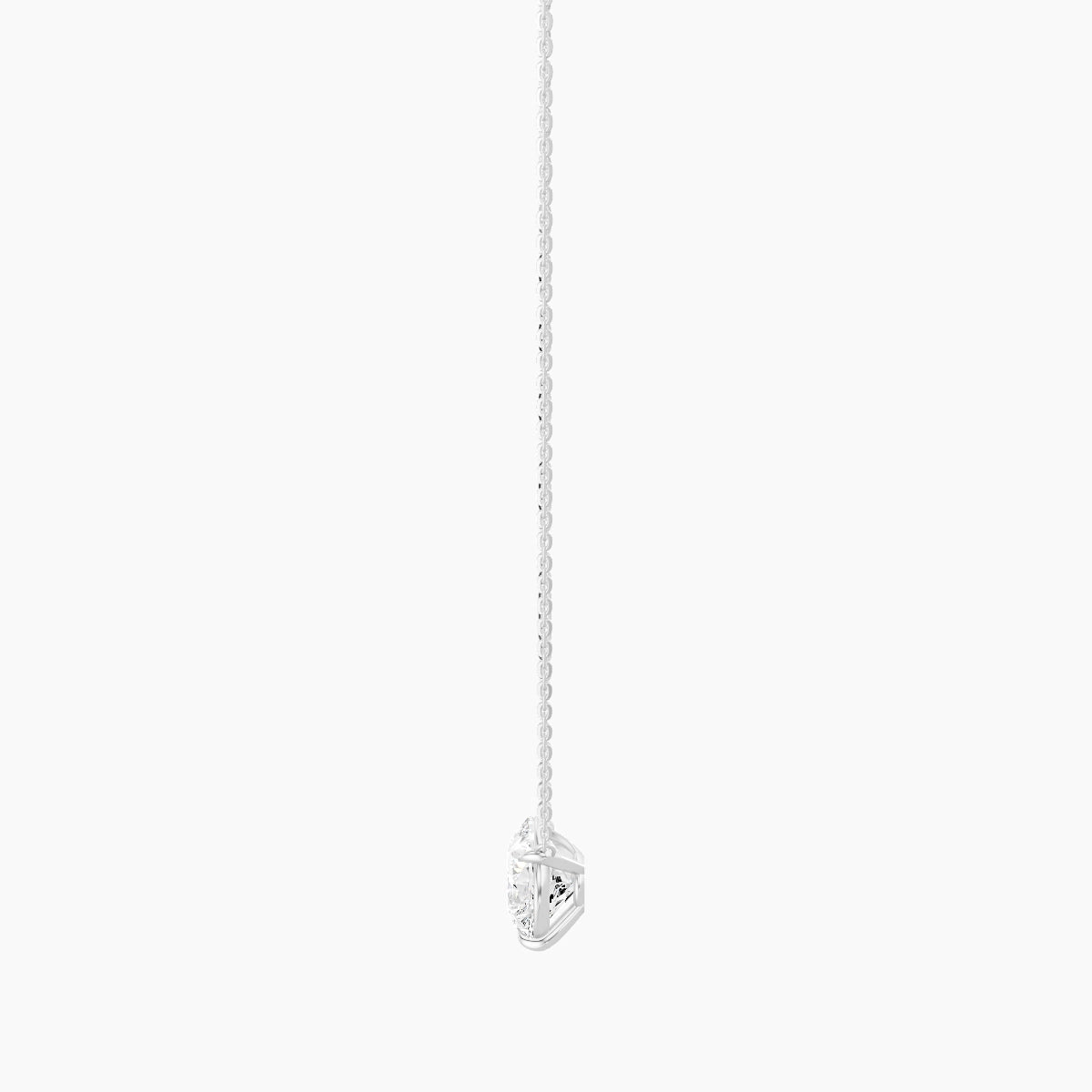 Solitaire | 18k White Gold 3 ct White Lab Diamond Pear Pendant