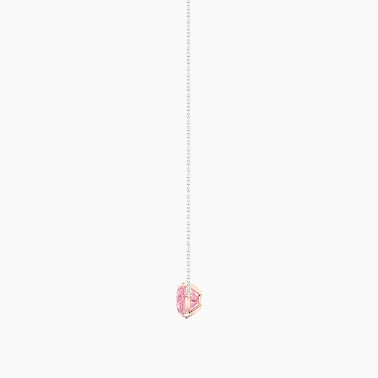 Solitaire | 18k White & Rose Gold 3 ct Pink Lab Diamond Pear Cut Pendant