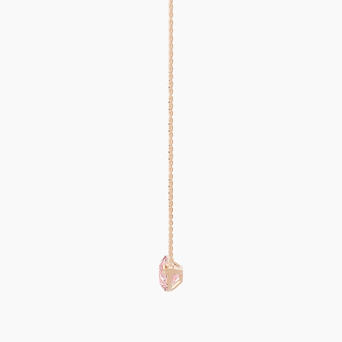 Solitaire | 18k Rose Gold 3 ct Pink Lab Diamond Pear Pendant