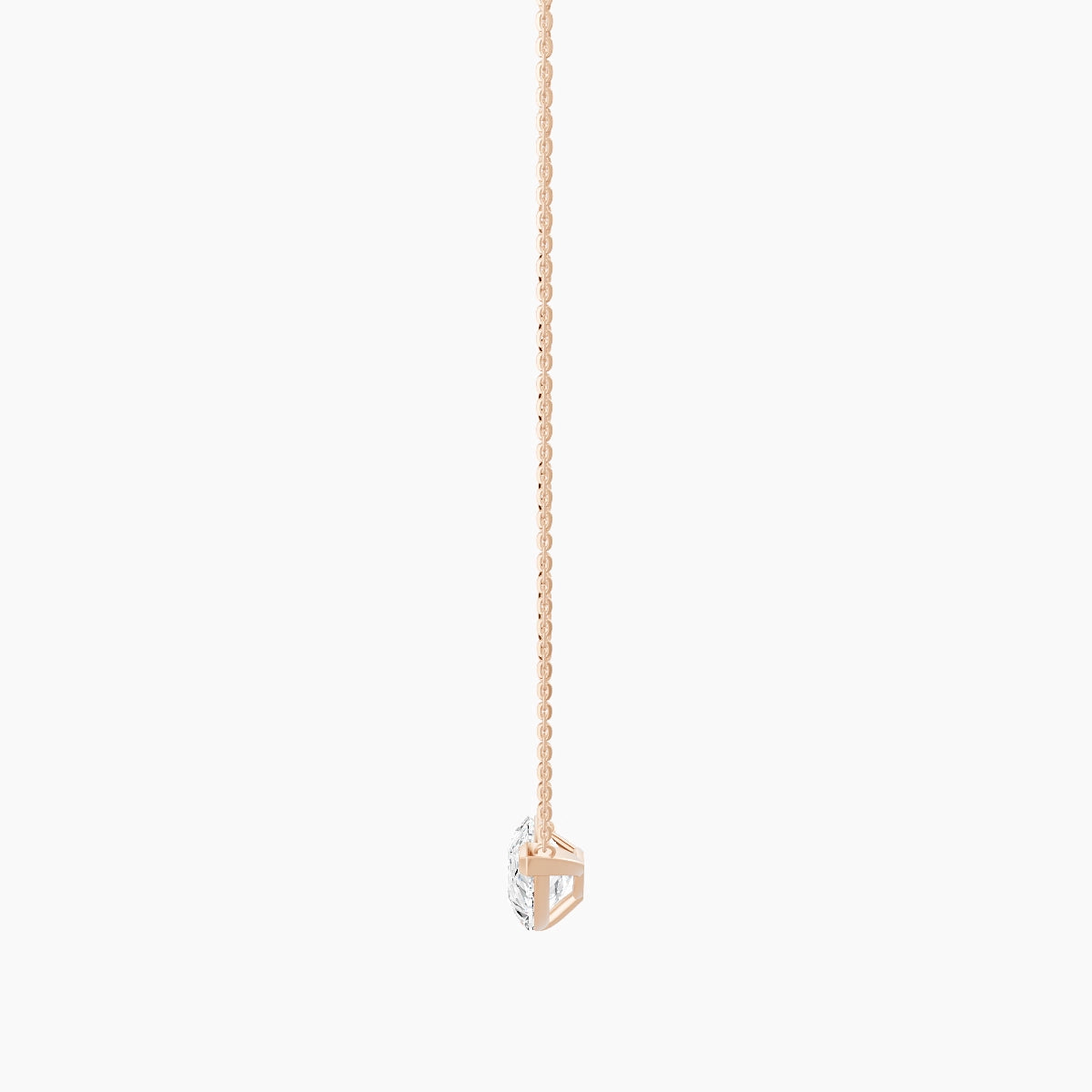 Solitaire | 18k Rose Gold 3 ct White Lab Diamond Pear Pendant