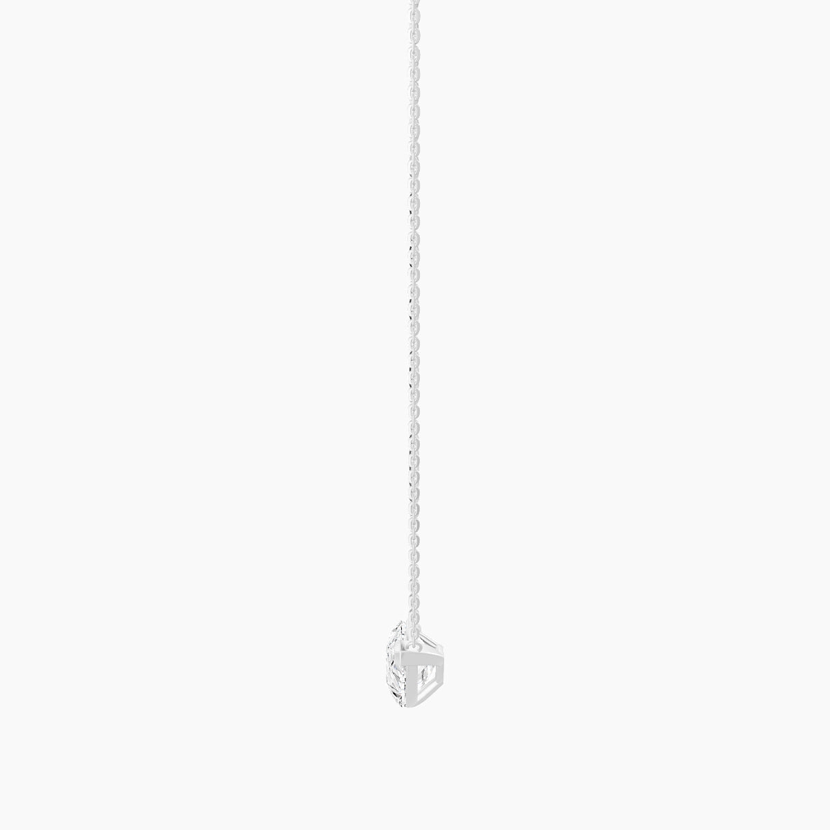 Solitaire | 18k White Gold 3 ct White Lab Diamond Pear Pendant