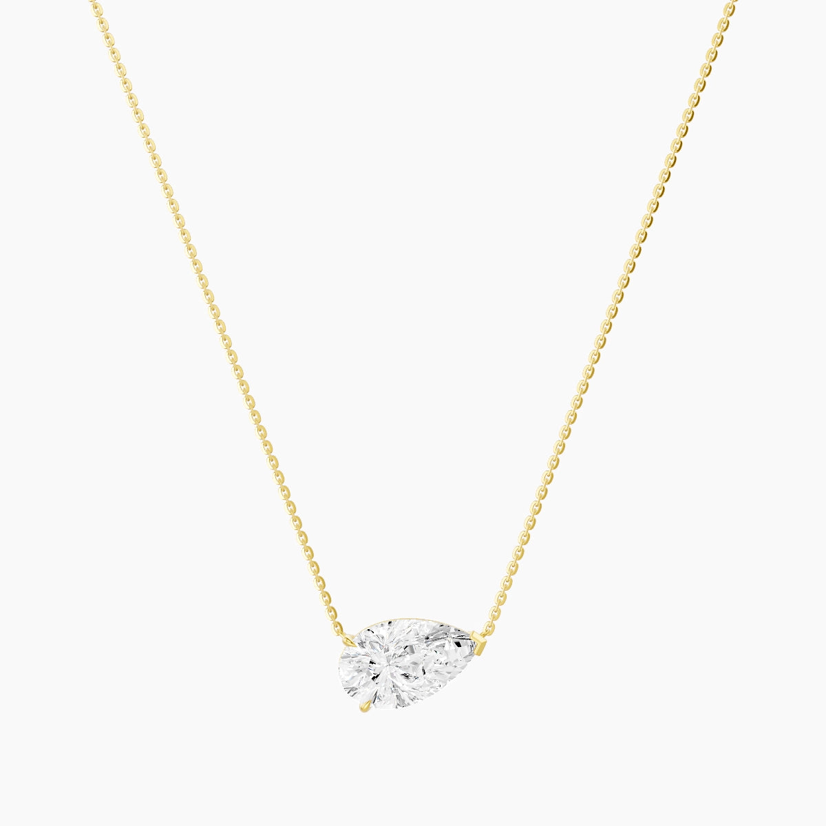 Solitaire | 18k Yellow Gold 3 ct White Lab Diamond Pear Pendant
